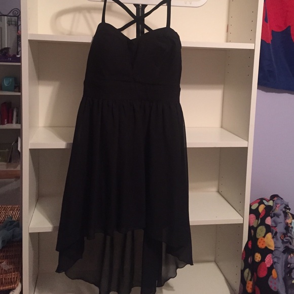 Black high low dress