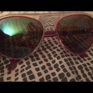 Michael Kors Aviators. Clear and Hot Pink.