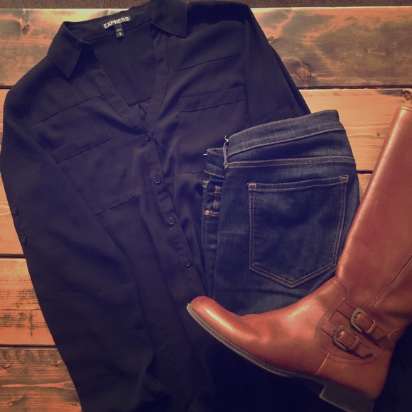 Express Black Button Up Shirt