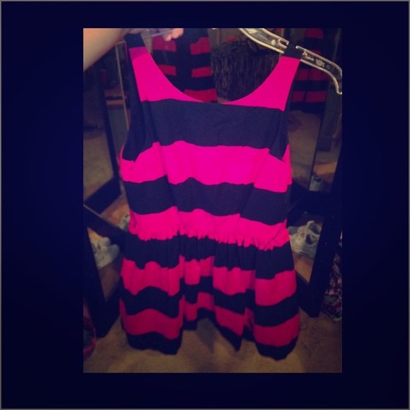 Pink & Dark Blue Dress