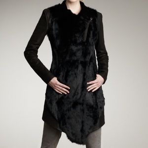 Helmut Lang Fur/Leather Coat combo jacket Auth