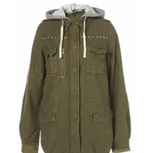 Topshop Army green stud jacket - size small