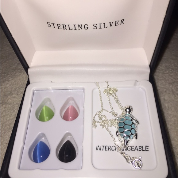 Sterling Silver interchangeable turtle necklace