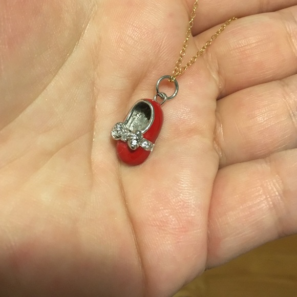 Red slipper charm with necklace
