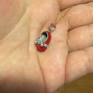 Red slipper charm with necklace