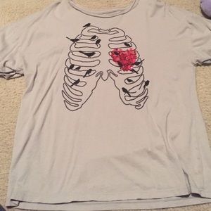 Skelton heart/ribs shirt