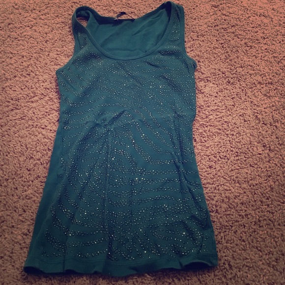 Express green tank studded - st Patrick's day chic