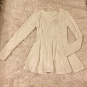 White peplum top