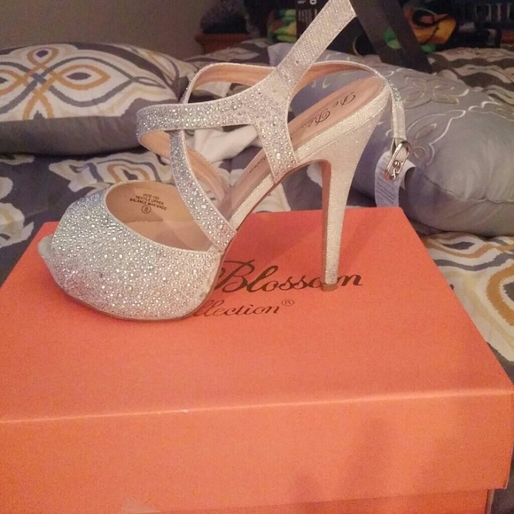 Silver sparkly heels