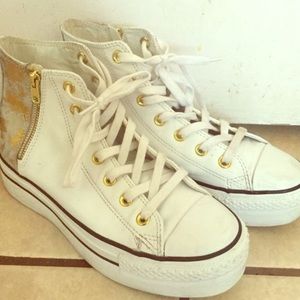 White converse with platform