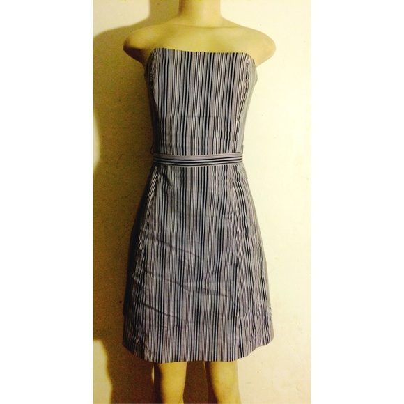 Black and white striped dress