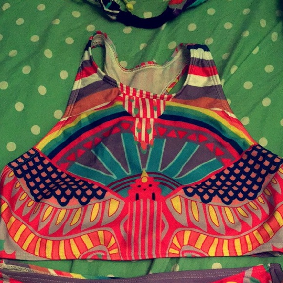 Adorable colorful high neck bikini