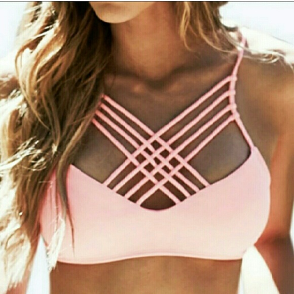Pink Strappy Bikini Set