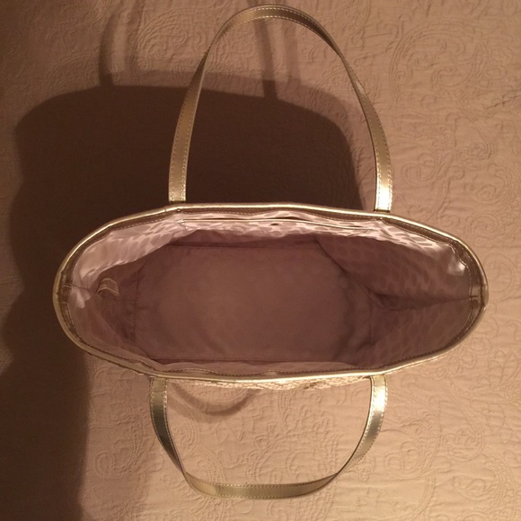 Kate Spade Gold Pewter Straw Tote Bag - Picture 3 of 3