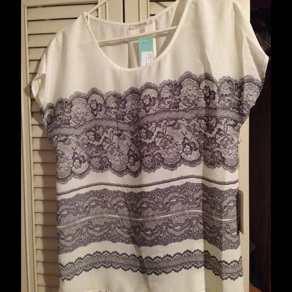 41 Hawthorn Milan Lace Print Pleat Blouse