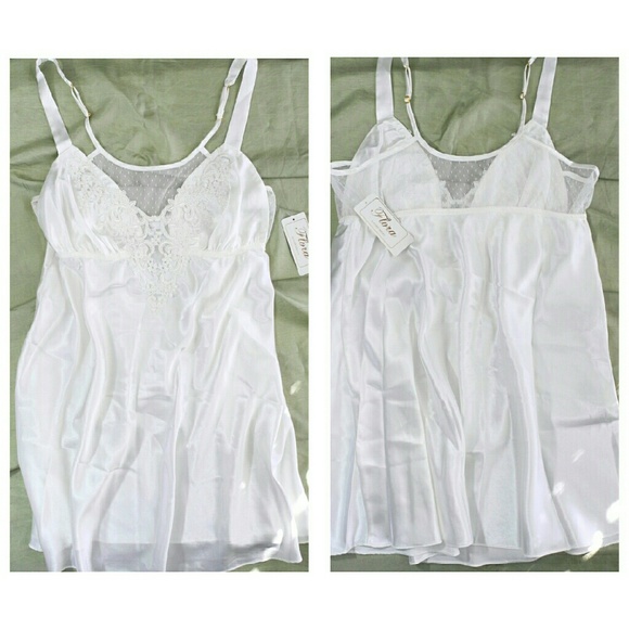 Lingerie Chemise Embroidered Bridal Slip White - Picture 4 of 4