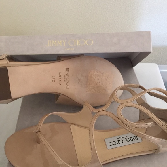 Jimmy Choo Authentic Nude Leja Sandals 39.5 - Picture 3 of 3