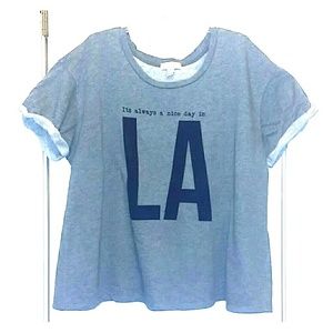 Gray 3X Los Angeles Sweatshirt F21 Short Sleeves