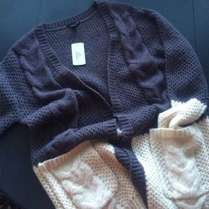 Two tone sweater cardigan