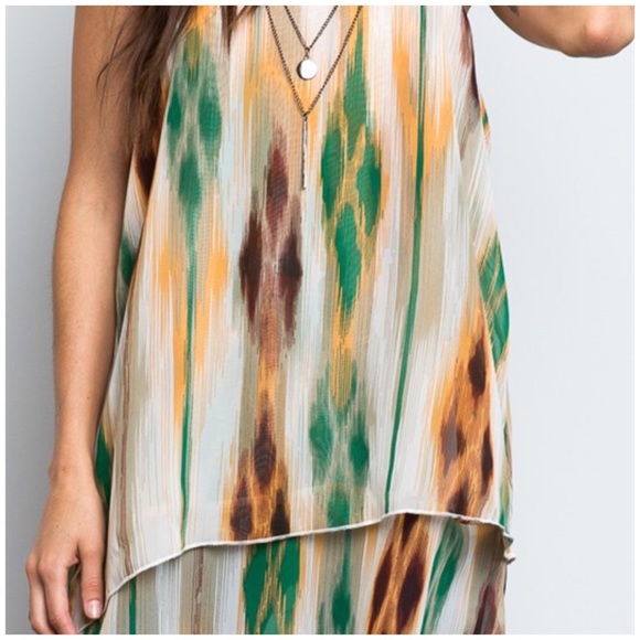 SOLD OUT.  Sage Tribal Print Tunic Tank - Picture 2 of 4