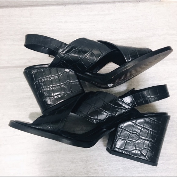 Topshop black leather sandals