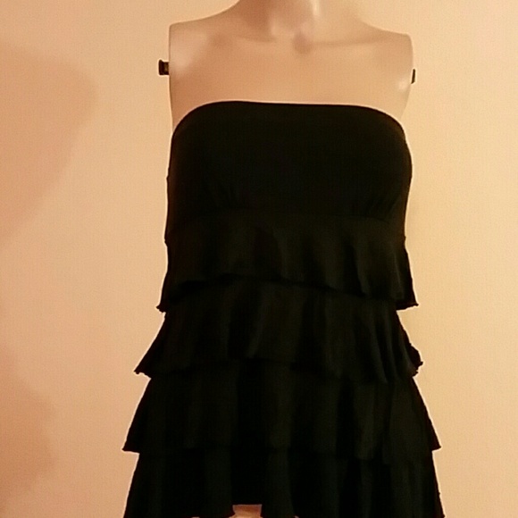Express black ruffle tube top