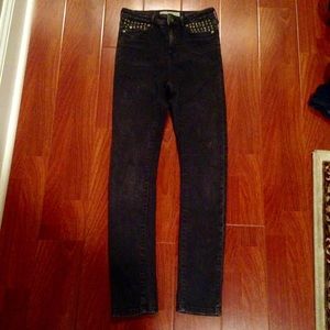 TOPSHOP high wasted skinny dark washed jeans