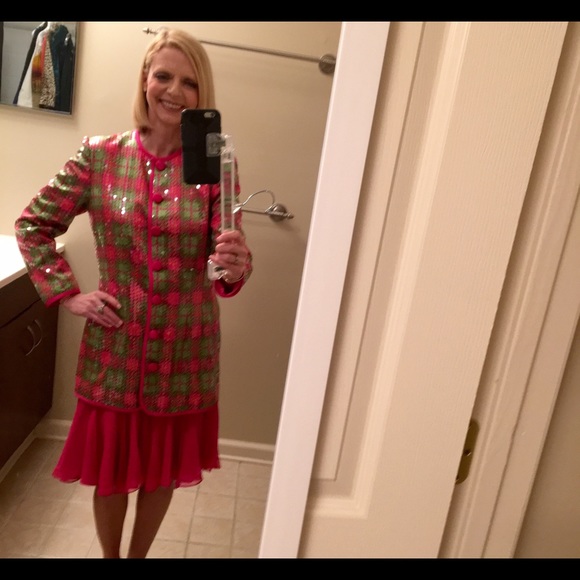 Sequined jacket and matching skirt