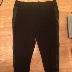 Maurice's black leather leggings