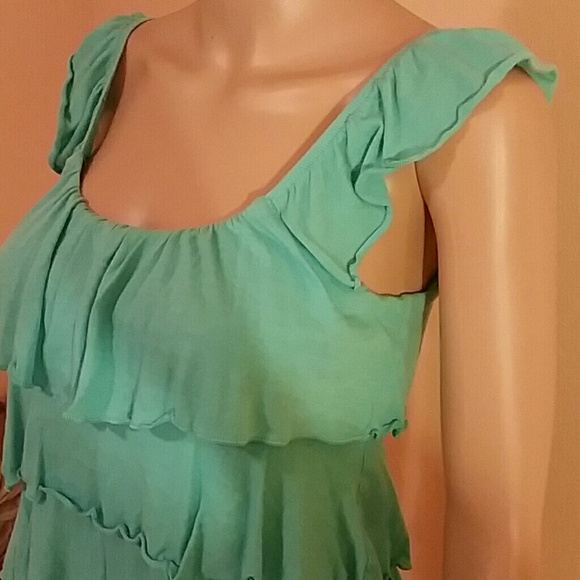 Express sky blue ruffle top - Picture 3 of 4