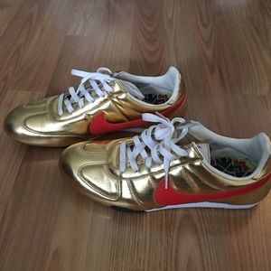 Limited edition gold Nike sneakers