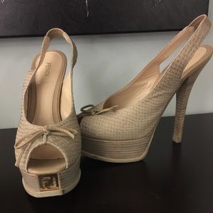Fendi platform sling back