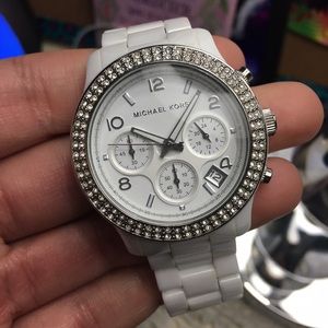 Michael Khors Runway White Dial Ceramic Strap