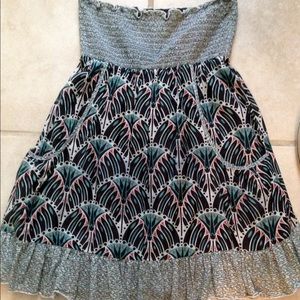 Strapless smock dress with pockets