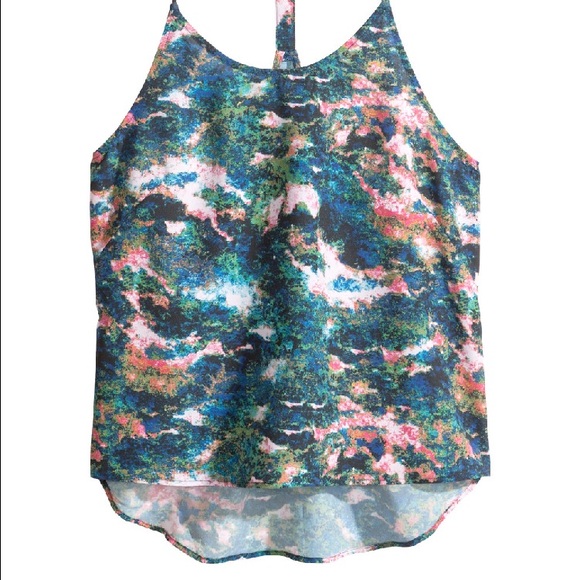 H&M Tops - NEW H&M summer paint print high-low tank H&M Tops - NEW H&M summer paint print high-low tank