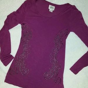 3/4 length embellished shirt