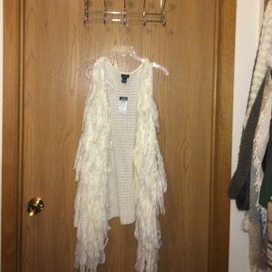Cream tassel vest