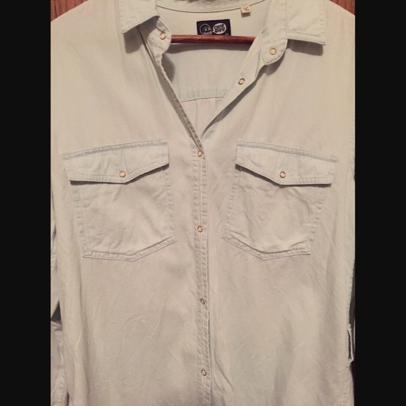 Light blue Cheap Monday Button Down Mono Shirt - Picture 2 of 4