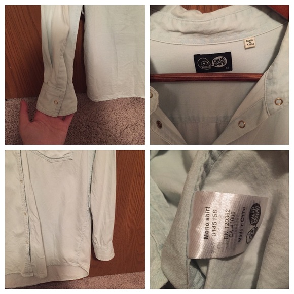 Light blue Cheap Monday Button Down Mono Shirt - Picture 4 of 4