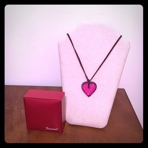 Baccarat red crystal heart necklace