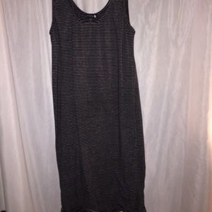 Black and white striped mini dress