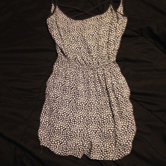 Dark blue with flowers romper