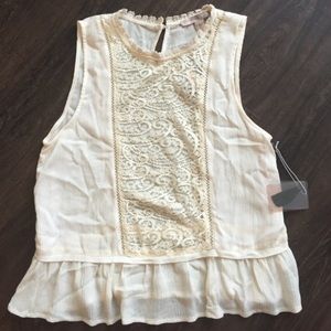 NWT Forever 21 cream lace top