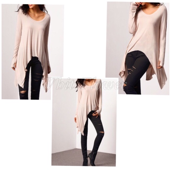 NEW In!!  Asymmetric Long sleeves shirt. - Picture 2 of 2