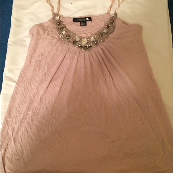 Pink jeweled forever 21 dress tank top