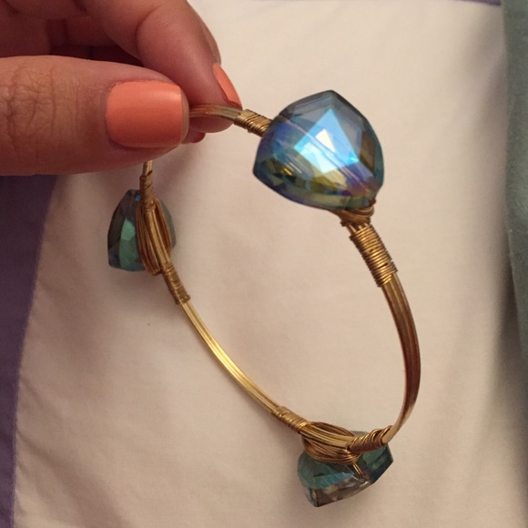 Stone wire bangle - Picture 3 of 3