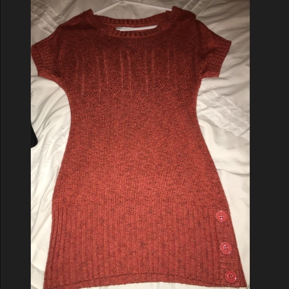 Maurice's. A short sleeve, orange sweater dress!