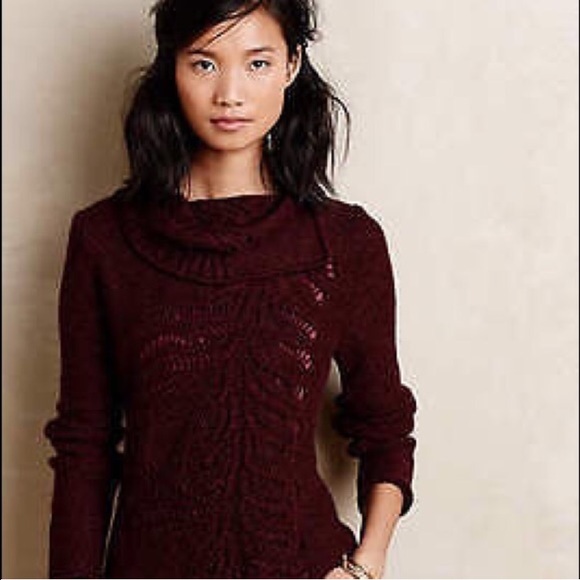 Anthropologie Pointelle Hadley sweater in plum