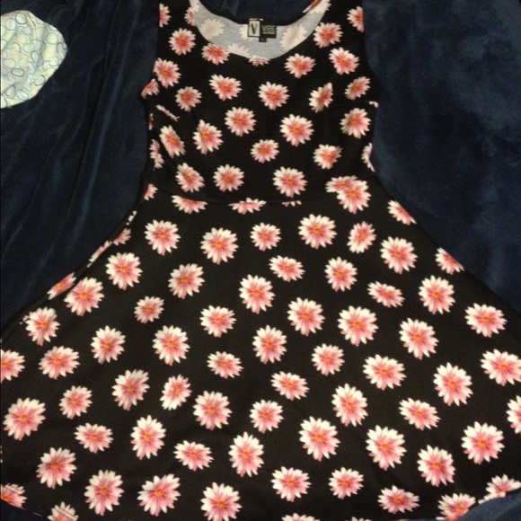 black with pink flower dress