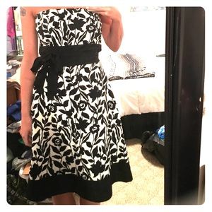 Black & white dress w/ removable straps